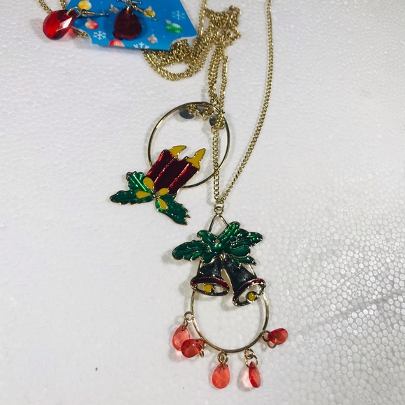 Christmas Bells & Candlestick Vintage Necklace Sets - Picture 10 of 14